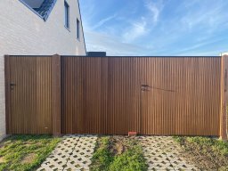 poort thermowood ayous triple profiel met alu deklat declerck jelle bv